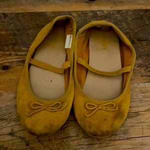 Faux suede Mustard Ballerina Flats 10